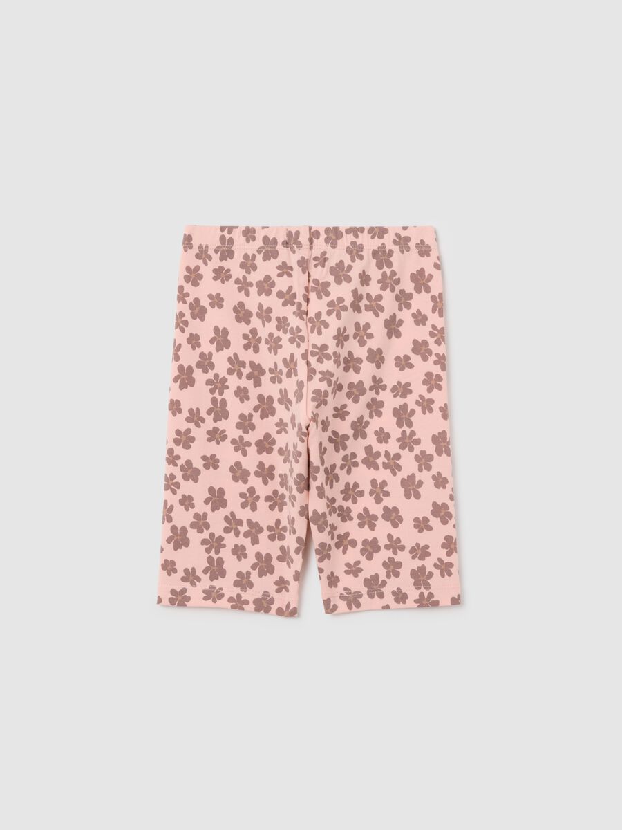 Girls' Pink Cotton Skinny Fit Shorts_1