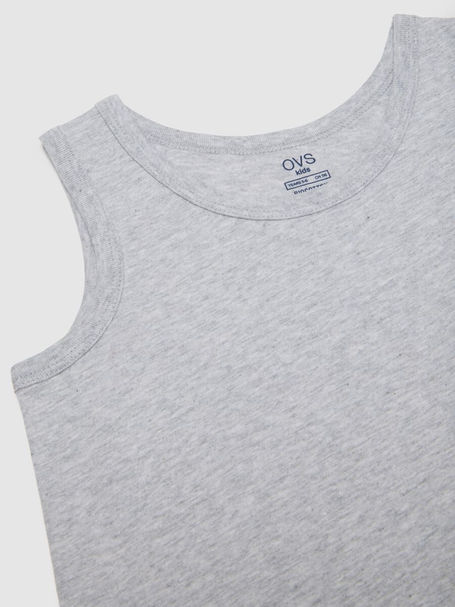 Blue and grey cotton vest_2