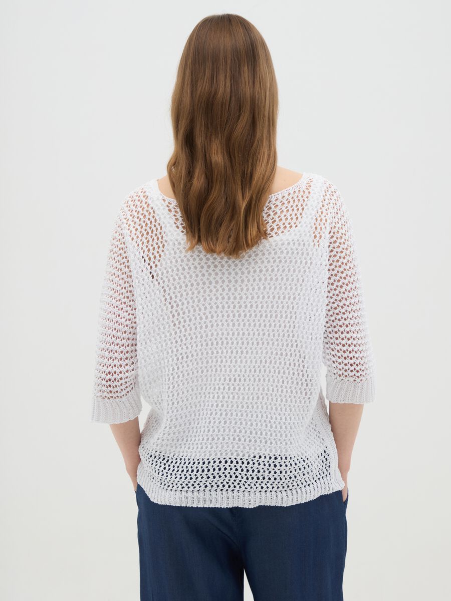 Women's white cotton regular fit jumper_3