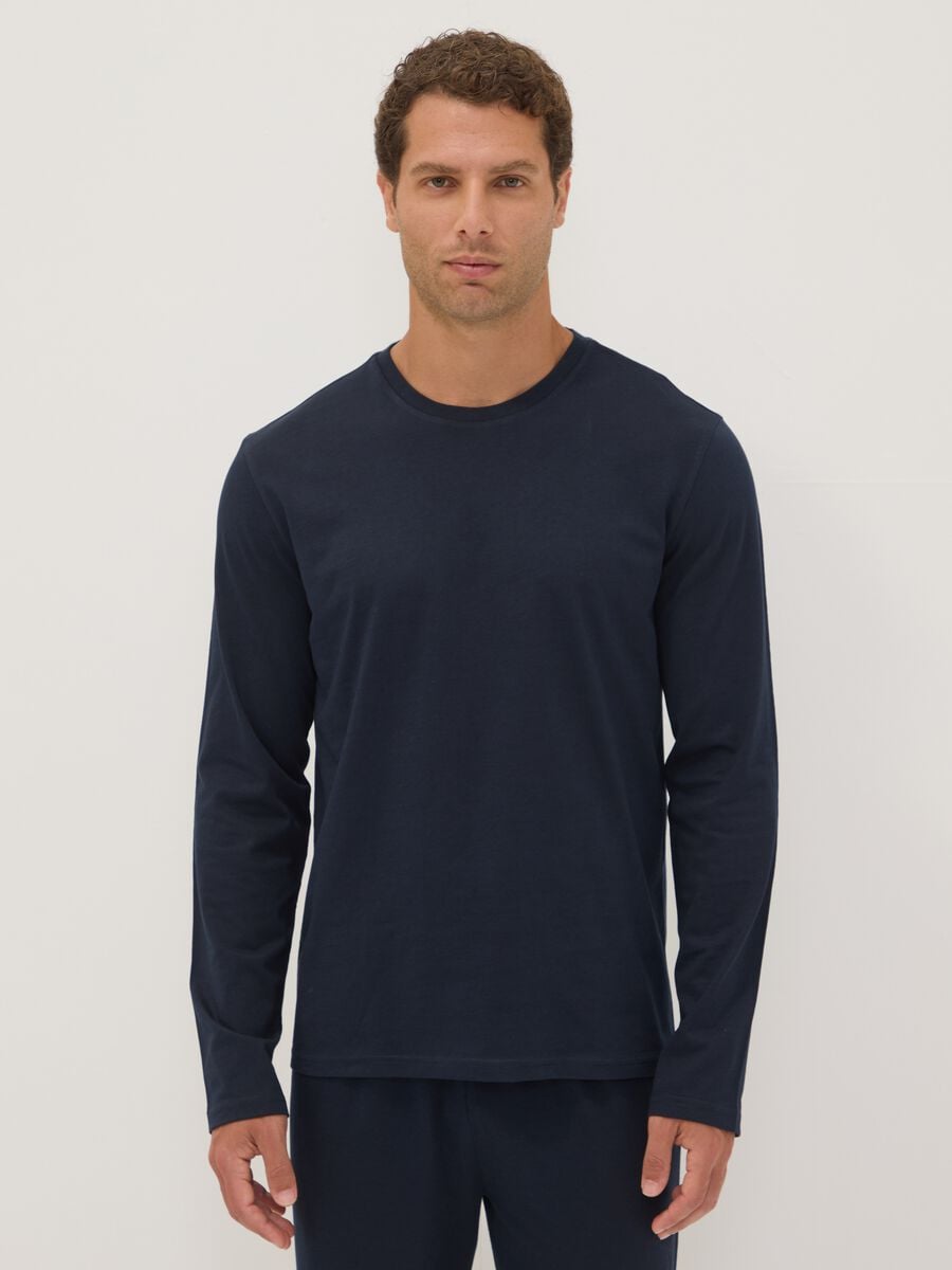 Pigiama blu in cotone organico_1