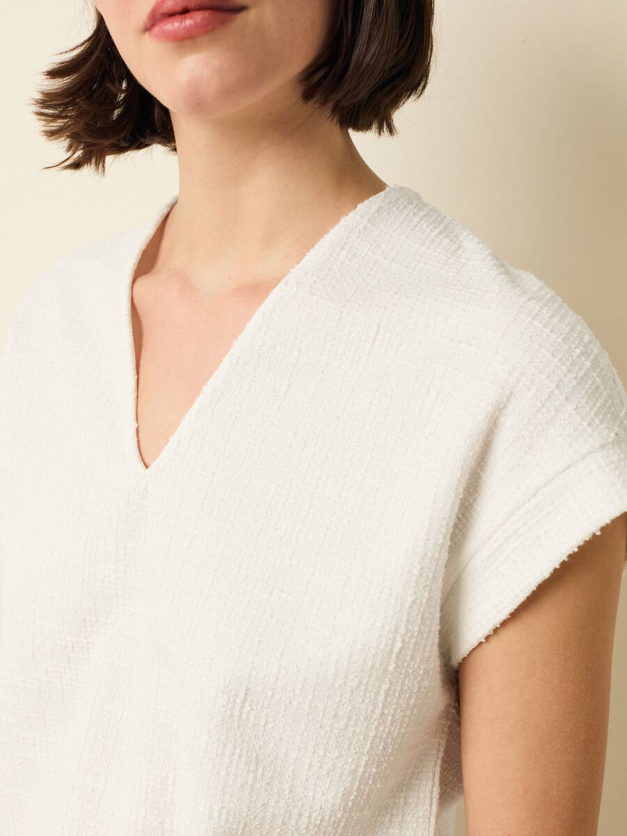 Woven T-shirt with kimono sleeves_0