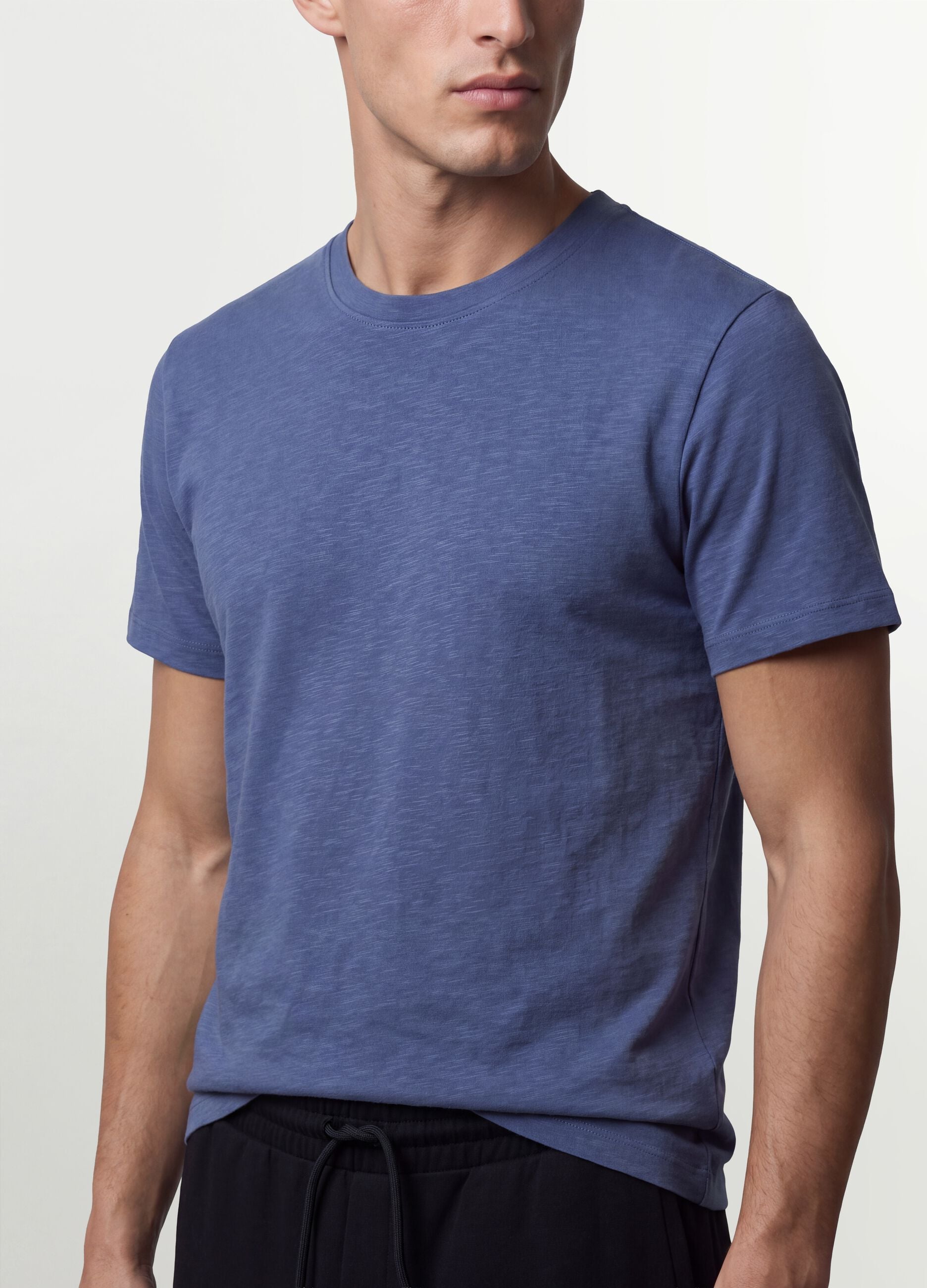 Purple pure cotton regular-fit short-sleeve T-shirt