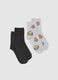 Multicolour Cotton Blend Christmas Short Socks Twin Pack_0