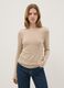 Beige Stretch Modal Regular Fit Top_1