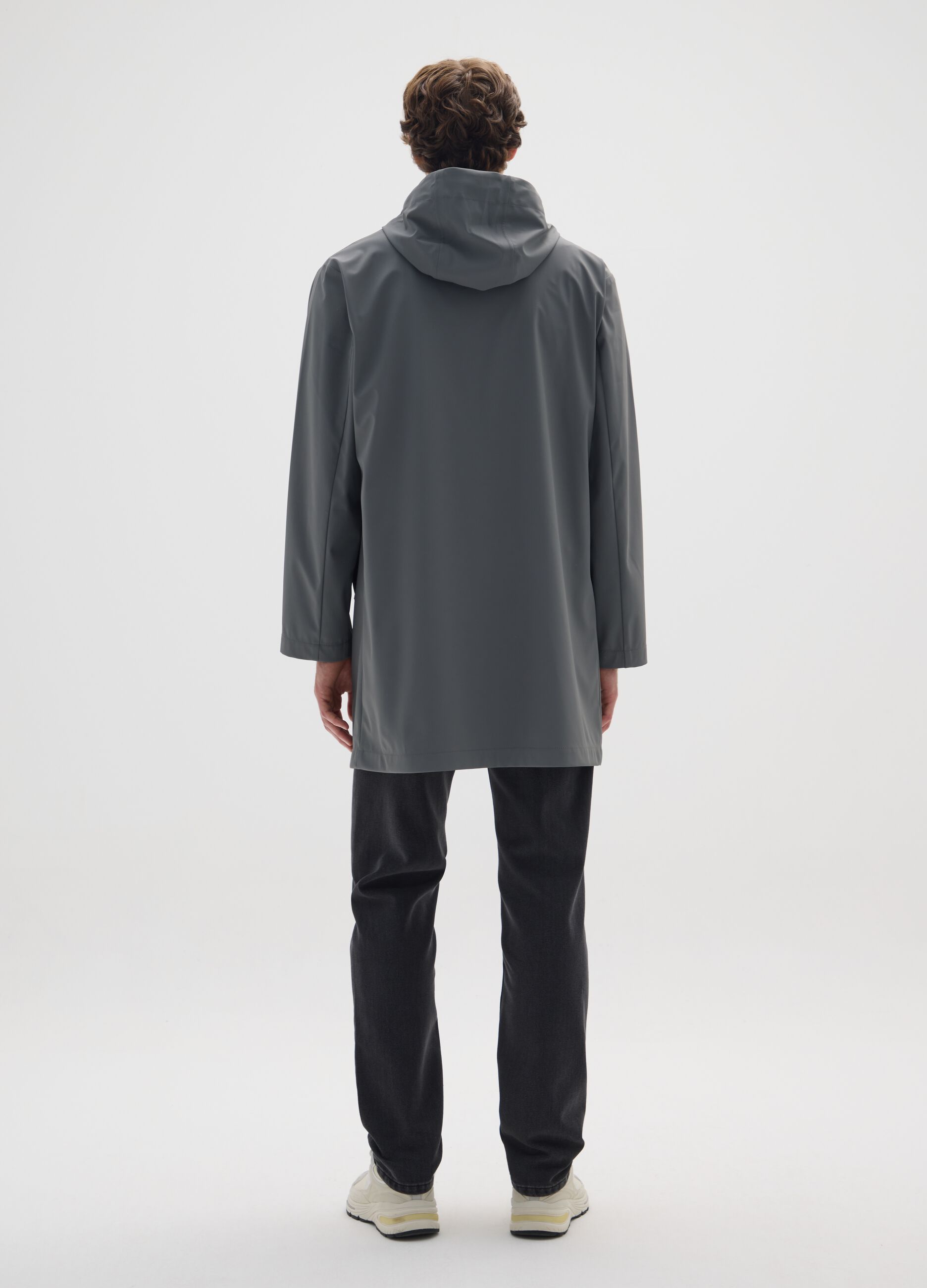Grey regular fit lightweight waterproof jacket