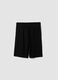 Black organic cotton Bermuda shorts with elasticated waist_1