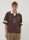 Brown pure cotton polo shirt with classic collar_0
