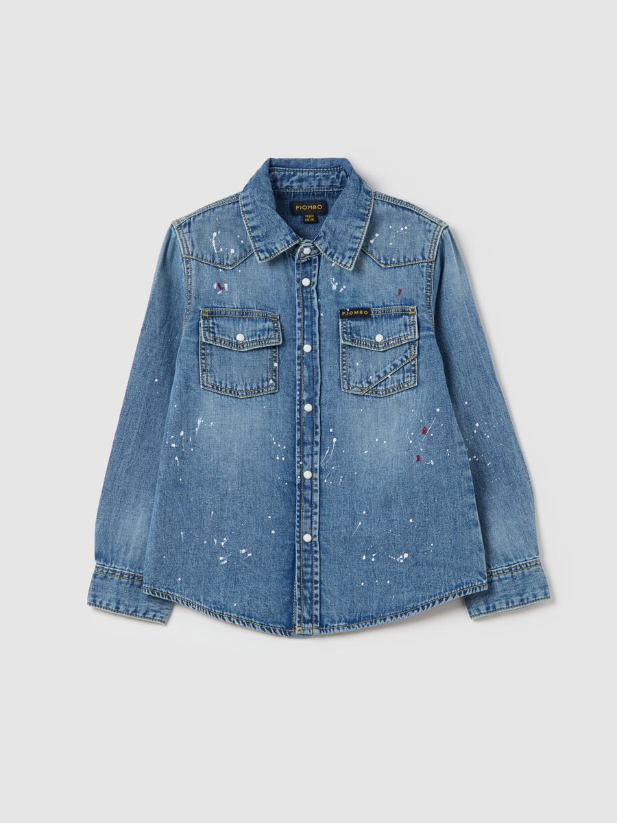 Cowboy shirt with paint-effect splashes_3