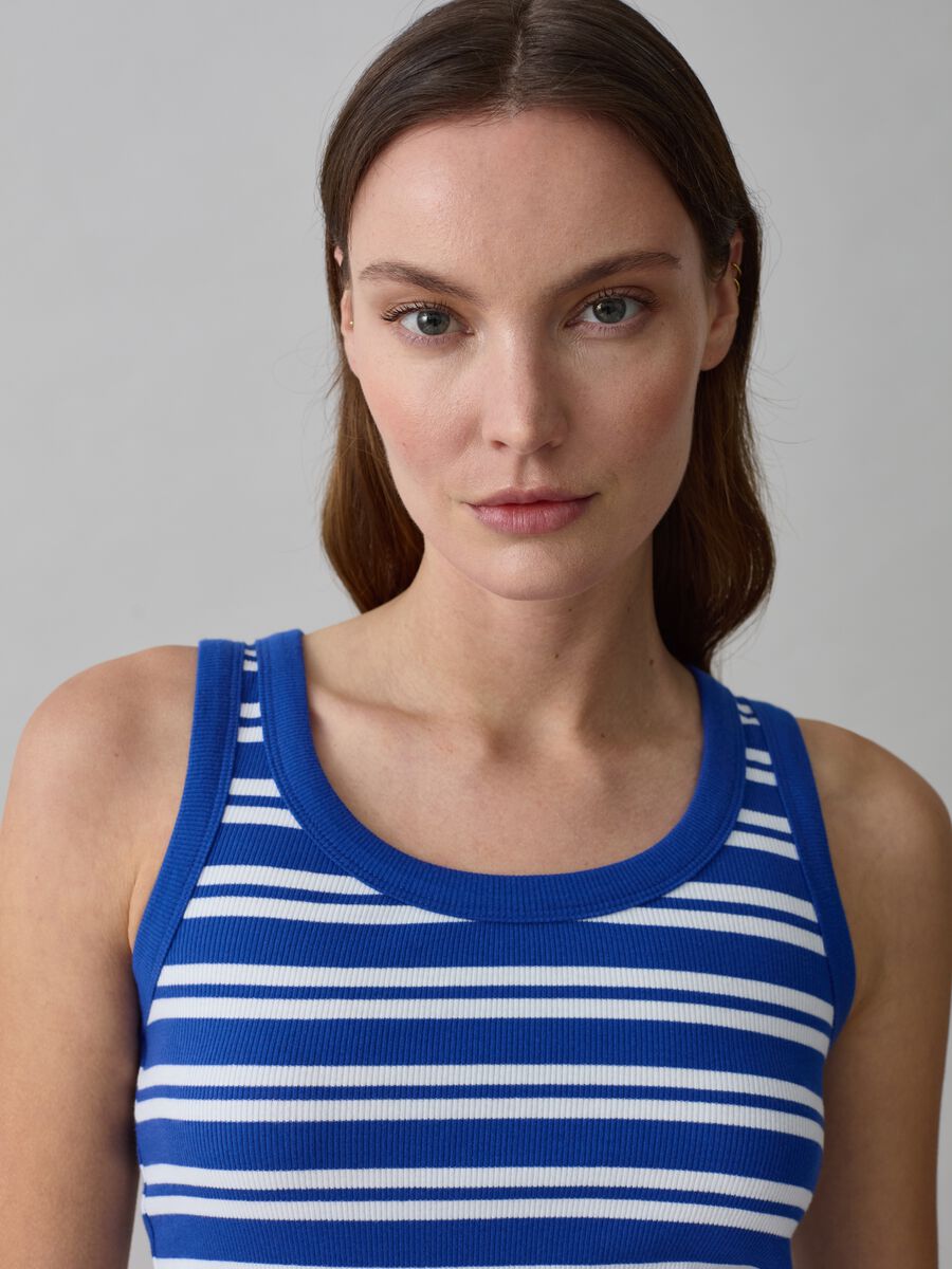 Ribbed tank top with striped pattern_1