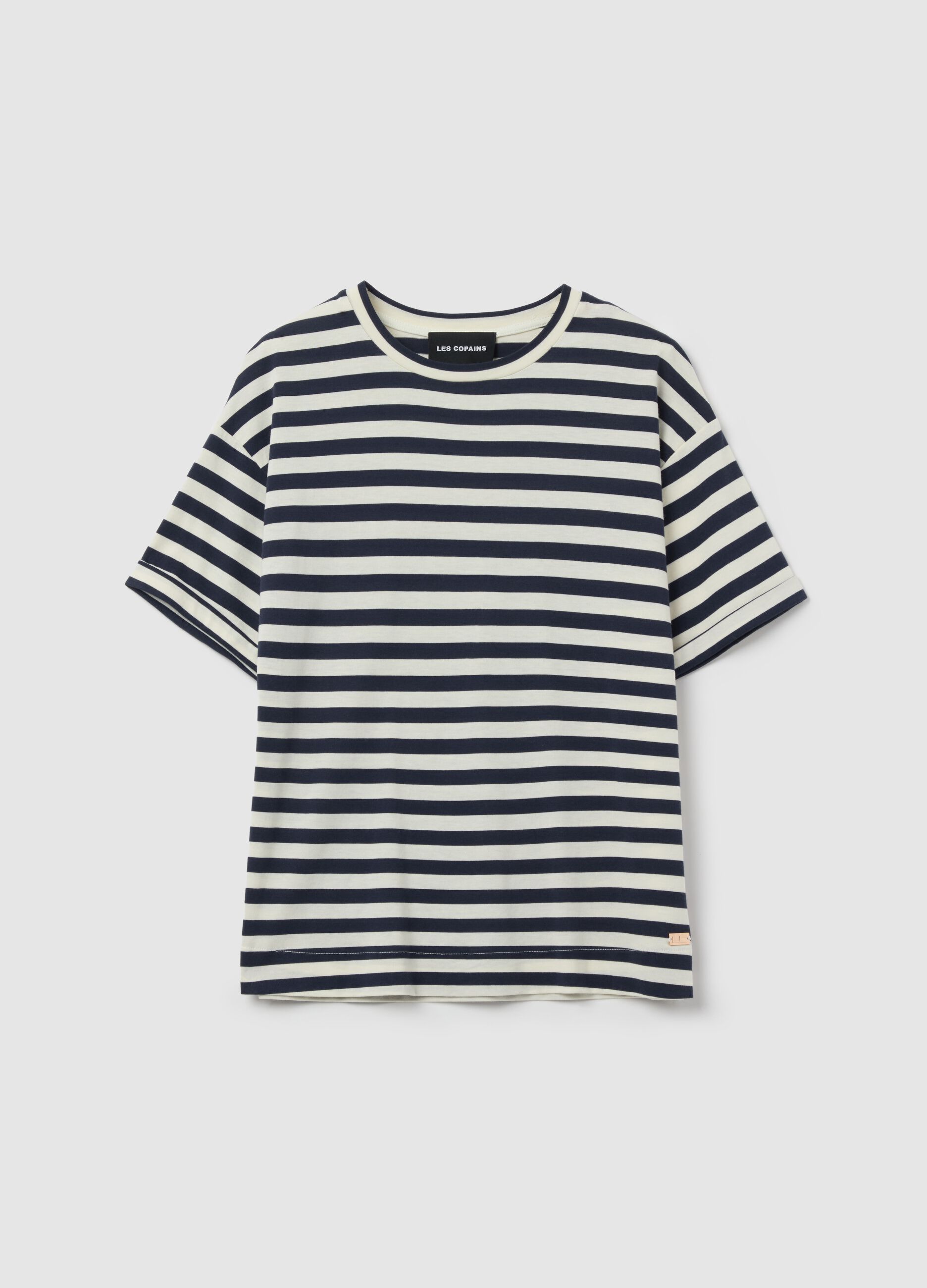 Striped cotton and modal T-shirt