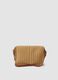 Beige crossbody bag in paper-blend fabric with fringe_1