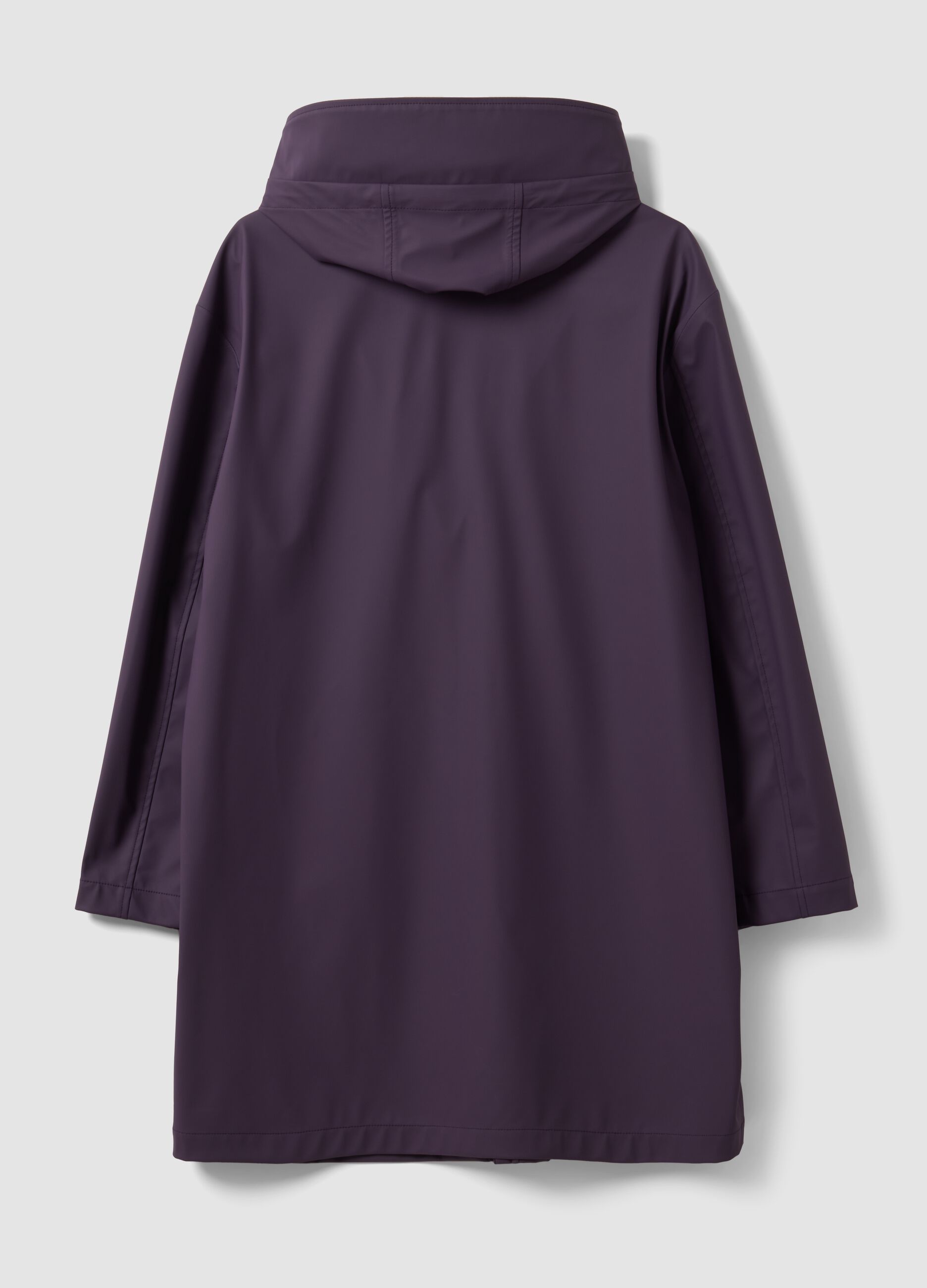 Long purple hooded zip jacket