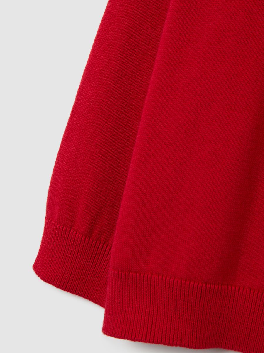 Maglione da bambino in puro cotone rosso vestibilità over_3