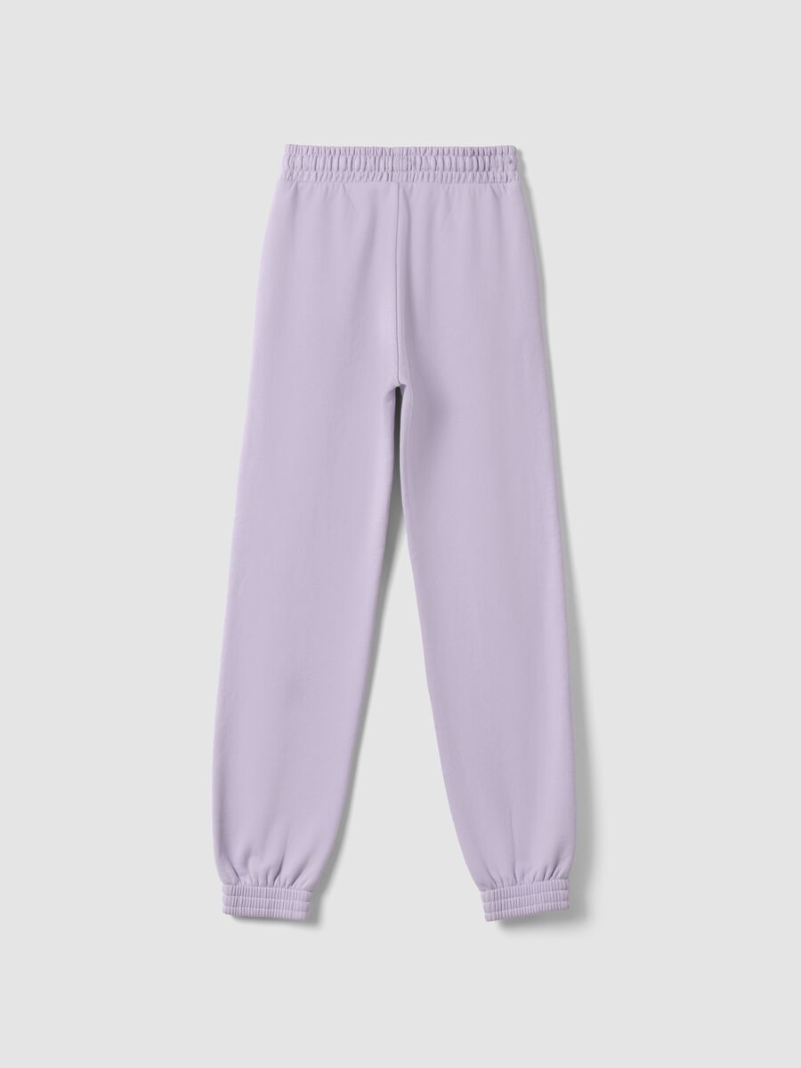 Purple organic cotton jogger trousers, regular fit, for girls_1