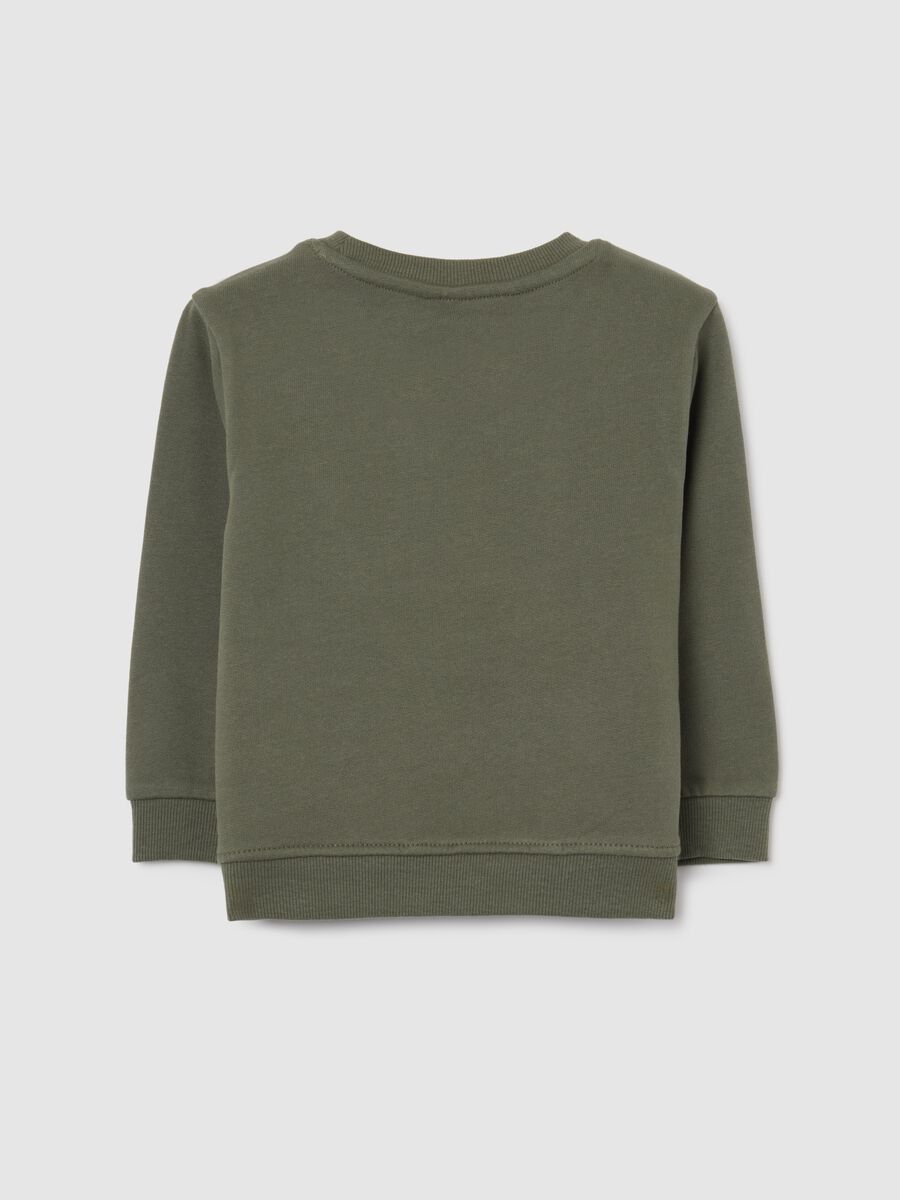 Kids' sweatshirt in pure green cotton regular fit_1