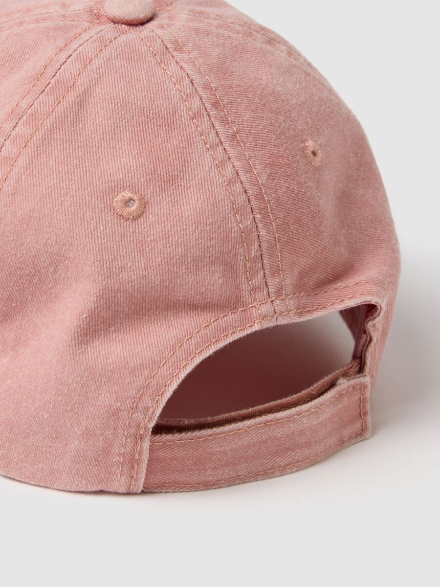 Pink pure cotton baseball cap with embroidery_1