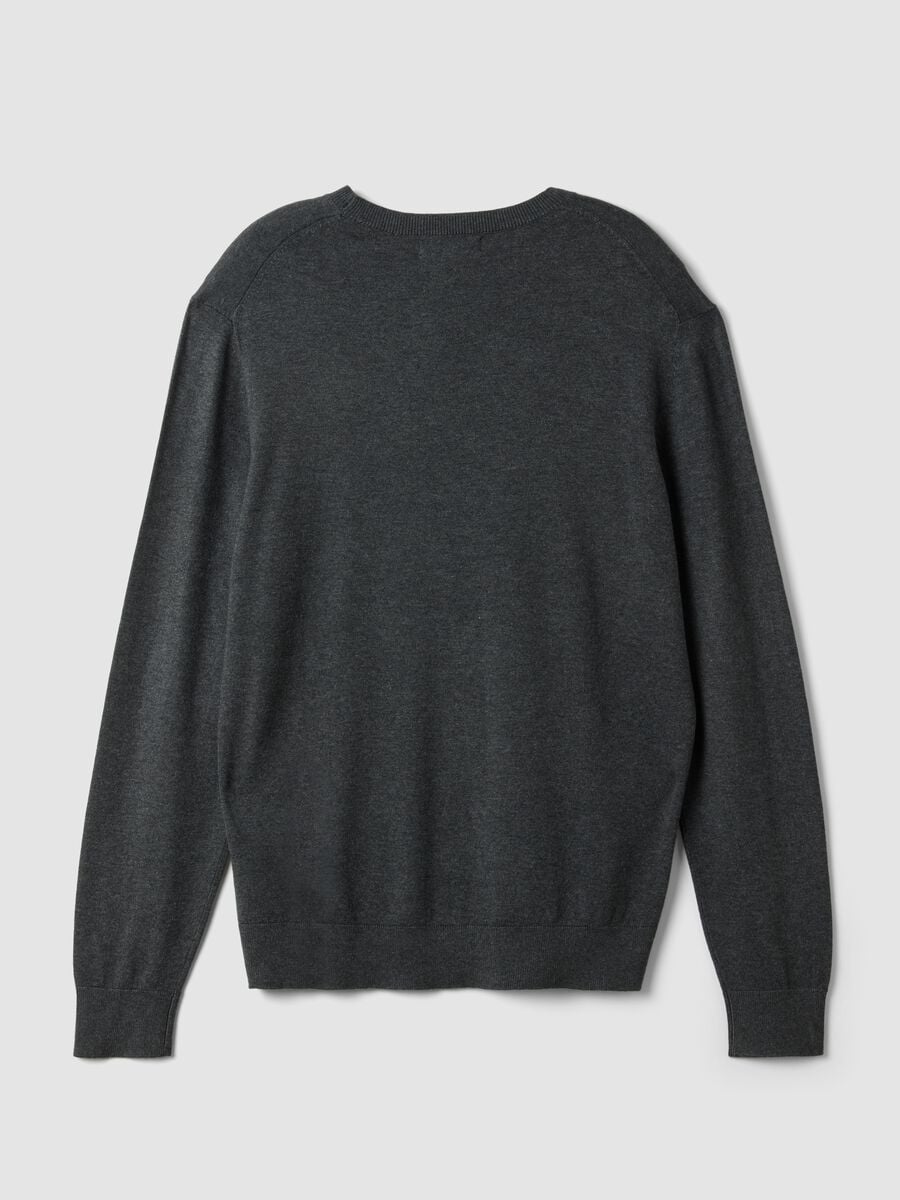 Maglia girocollo grigia in misto viscosa regular fit_1