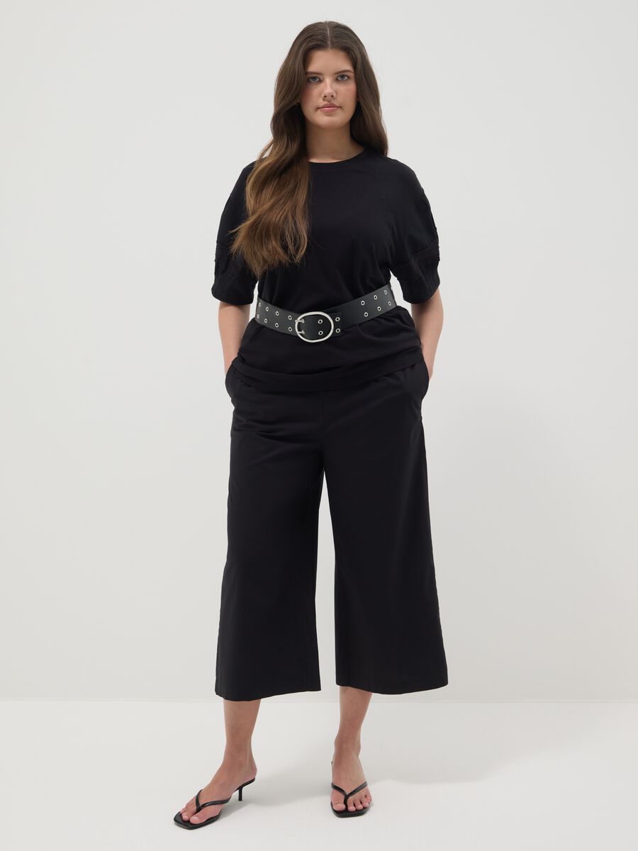 Black regular fit pure cotton t-shirt_2