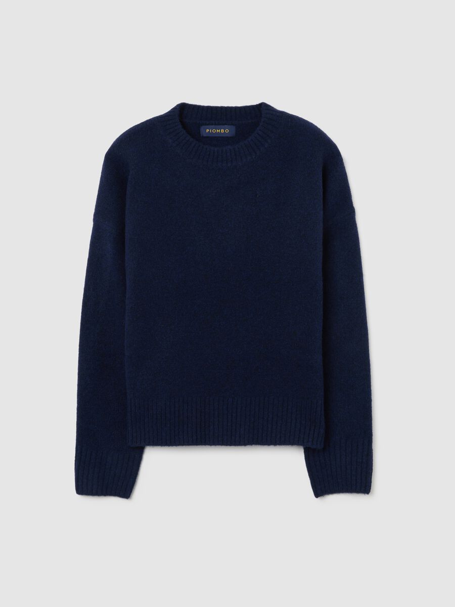 Pullover blu regular fit con scollo rotondo_0