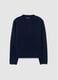 Regular fit blue pullover with round neckline_0