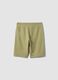 Green pure cotton jogger shorts for boys with elasticated waistband_4