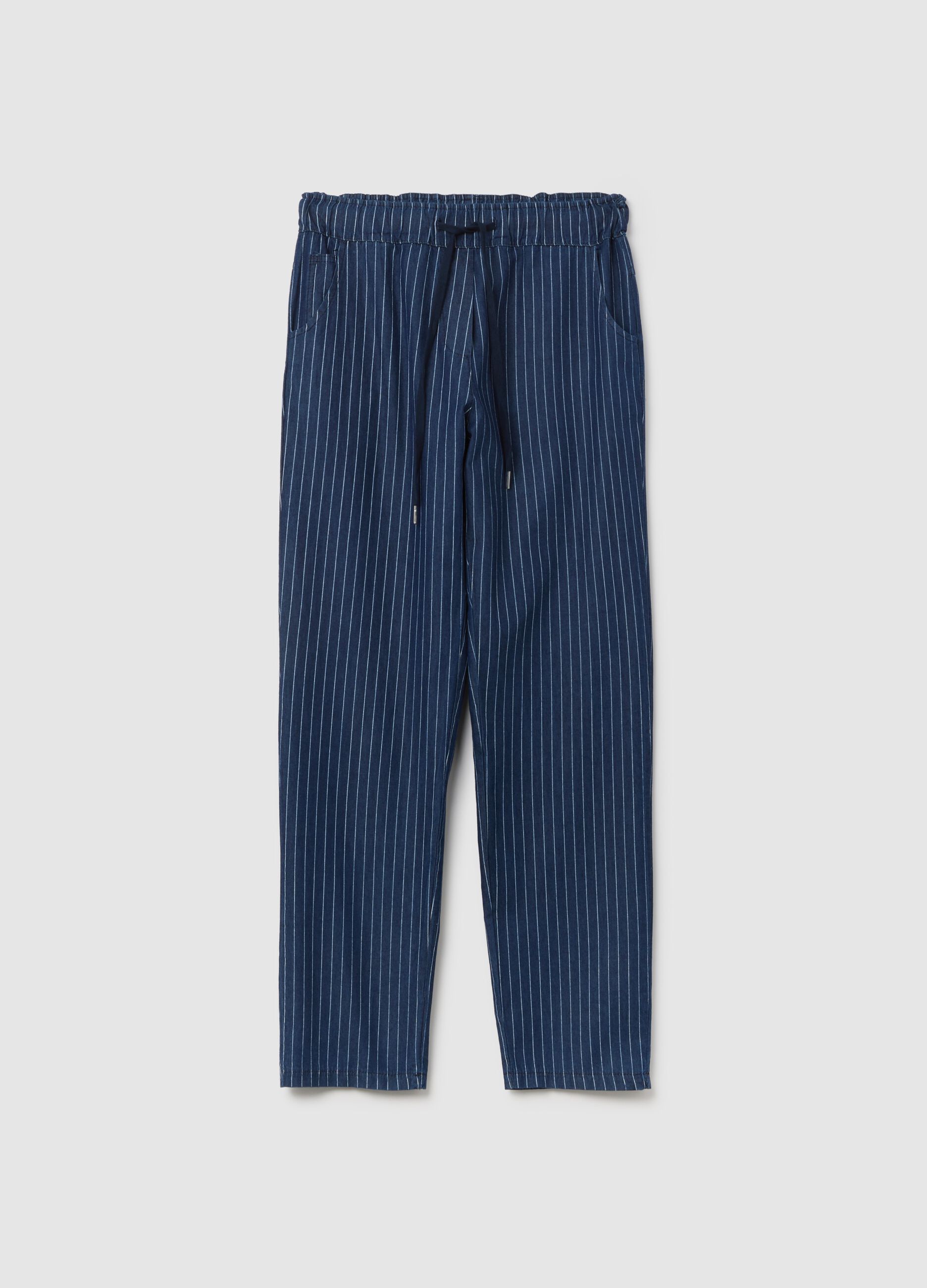 Women's blue pure cotton jumper with regular fit