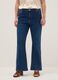 Blue stretch cotton flare jeans_1