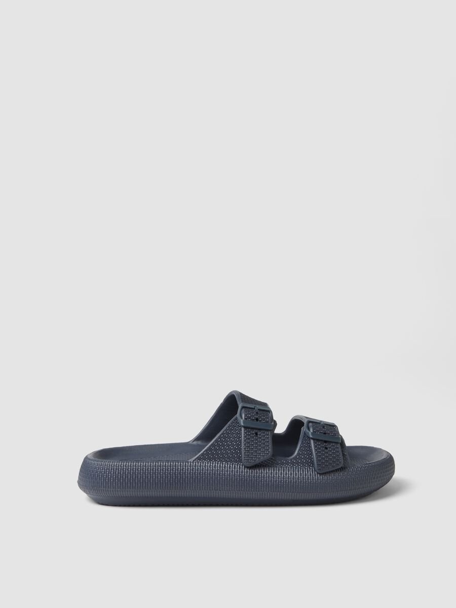Blue double-buckle slides_0