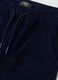 Pantaloni blu scuro in cotone elasticizzato a coste_2