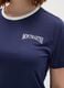 Women's pure cotton blue t-shirt with logo_2