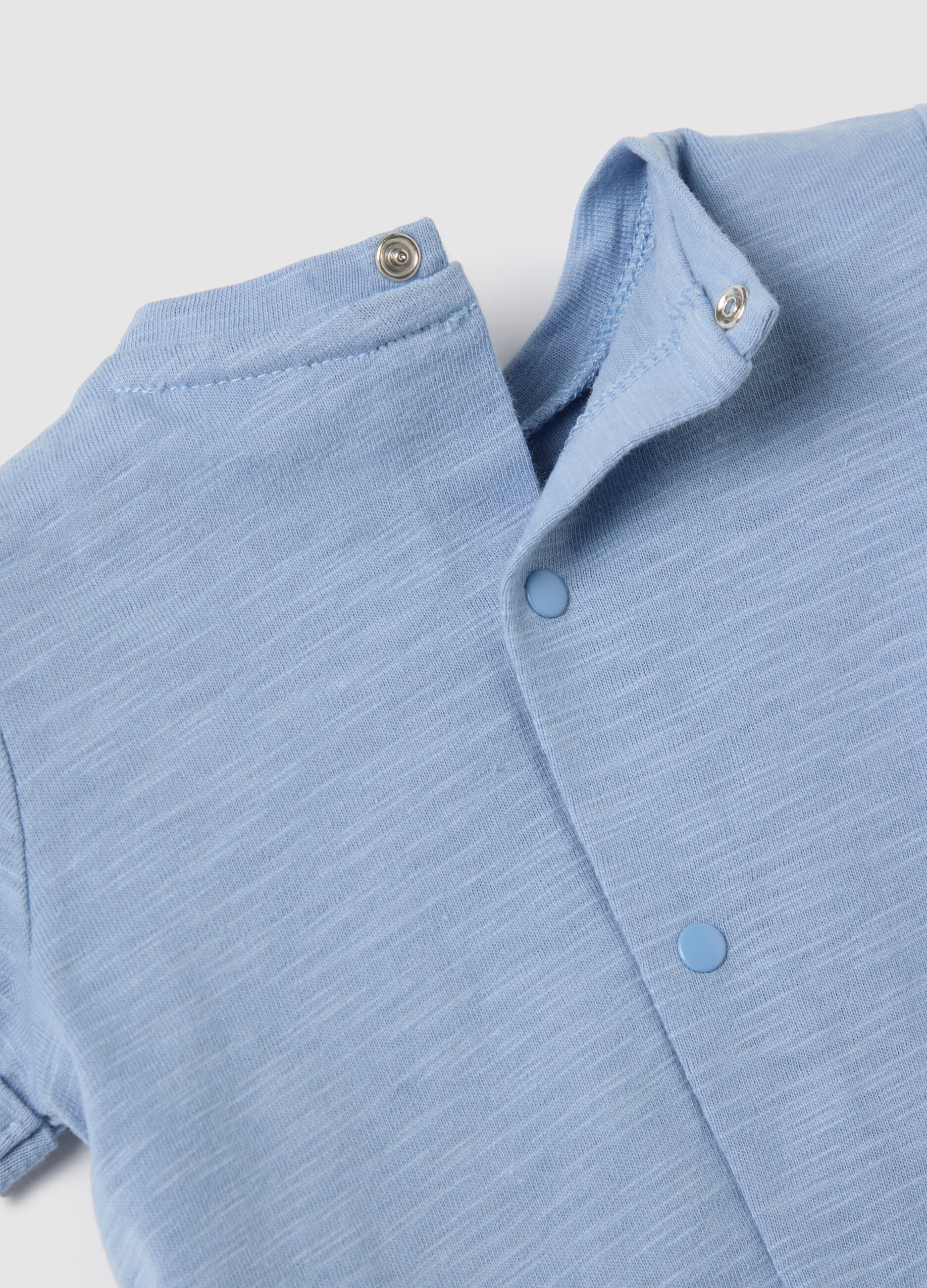 T-shirt da bambino in puro cotone azzurro regular fit con stampa