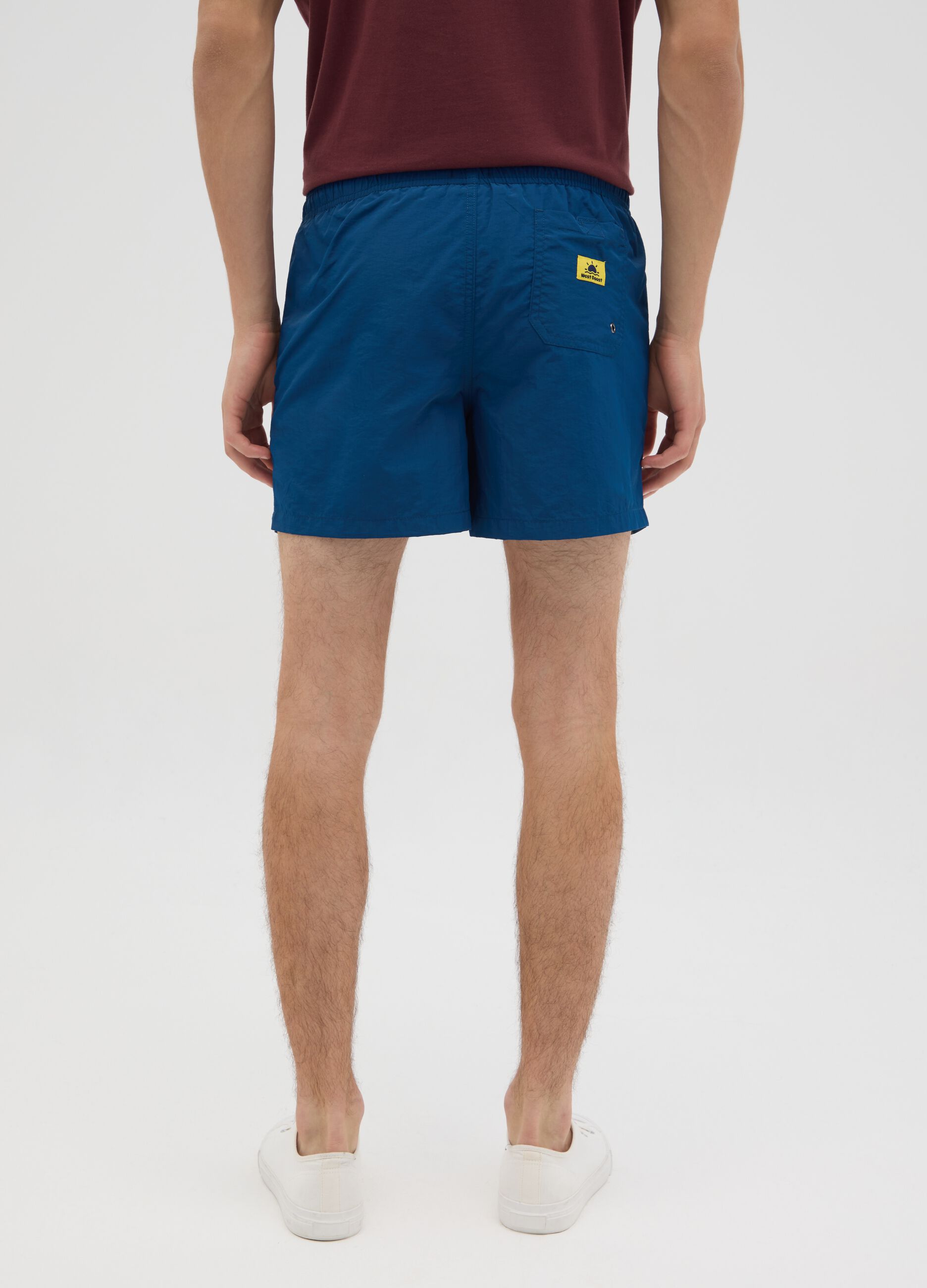 Blue beach boxers in mixed fabric
