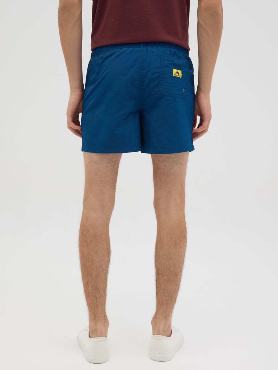 Blue beach boxers in mixed fabric_3