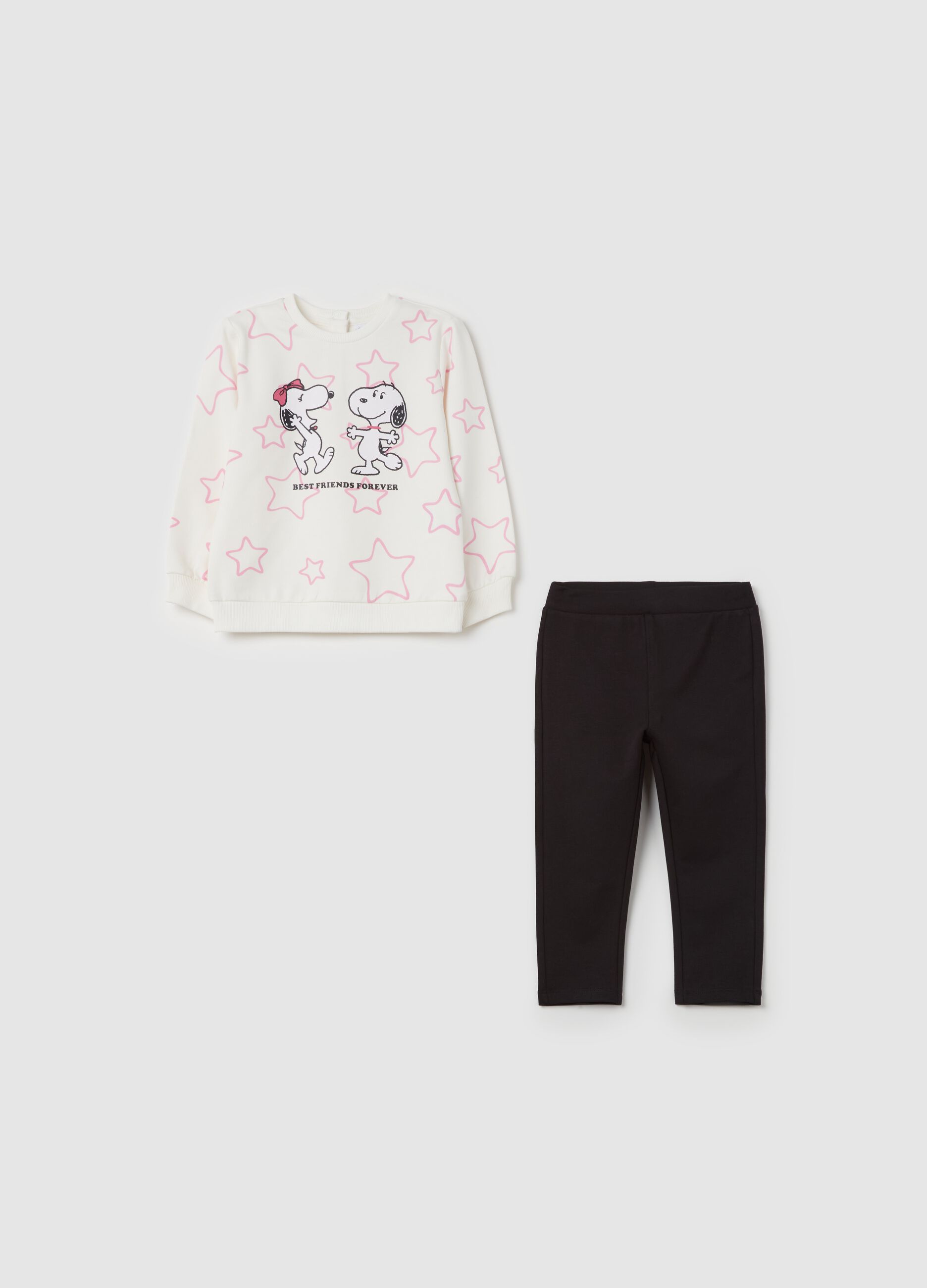 Jogging set with Belle and Snoopy print