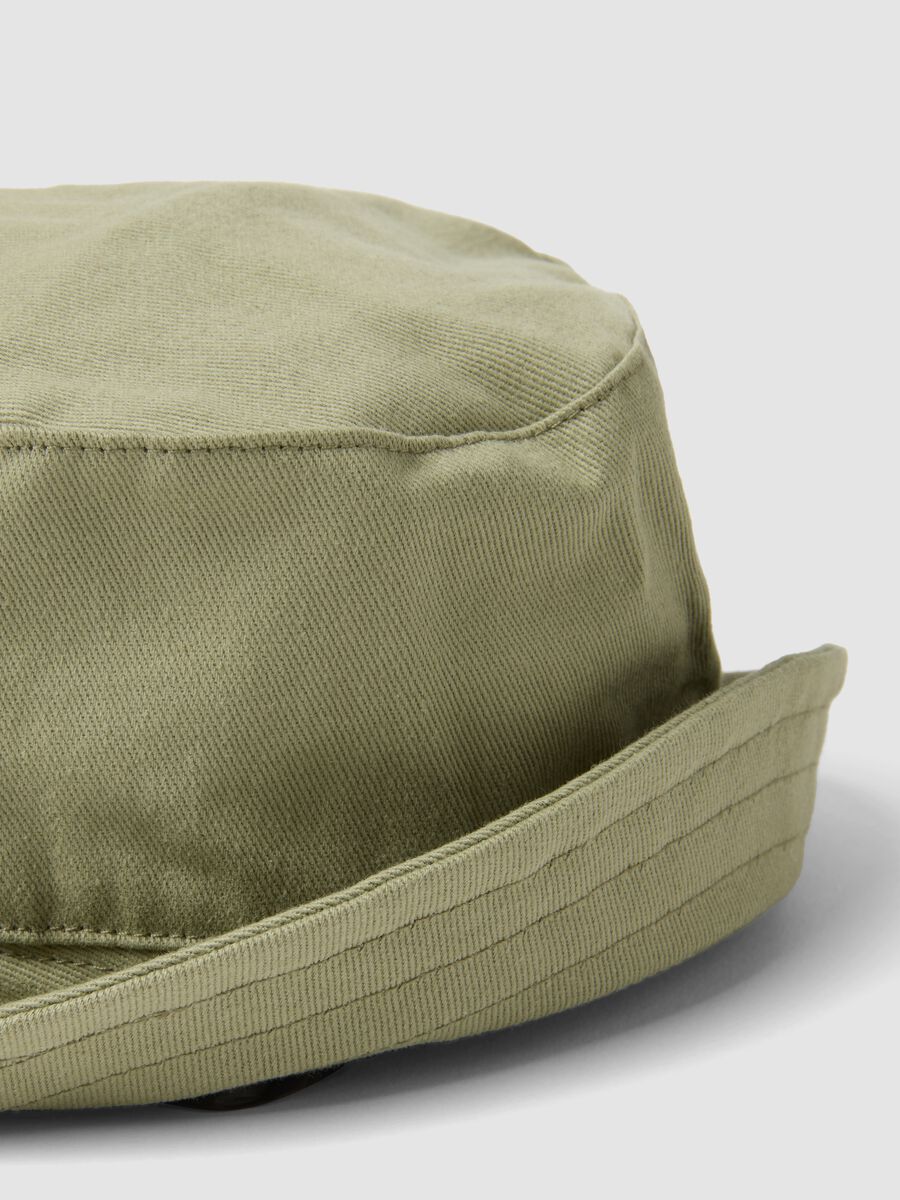 Cappello bucket verde in puro cotone da bimbo con tigre_1