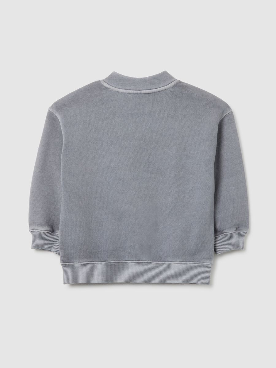 Grey regular fit pure cotton children's sweatshirt_4
