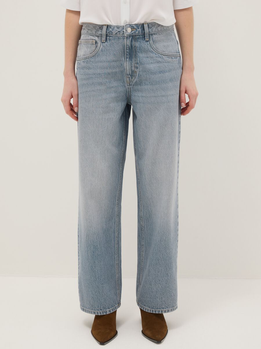 Baggy Jeans in Pure Light Blue Cotton_1