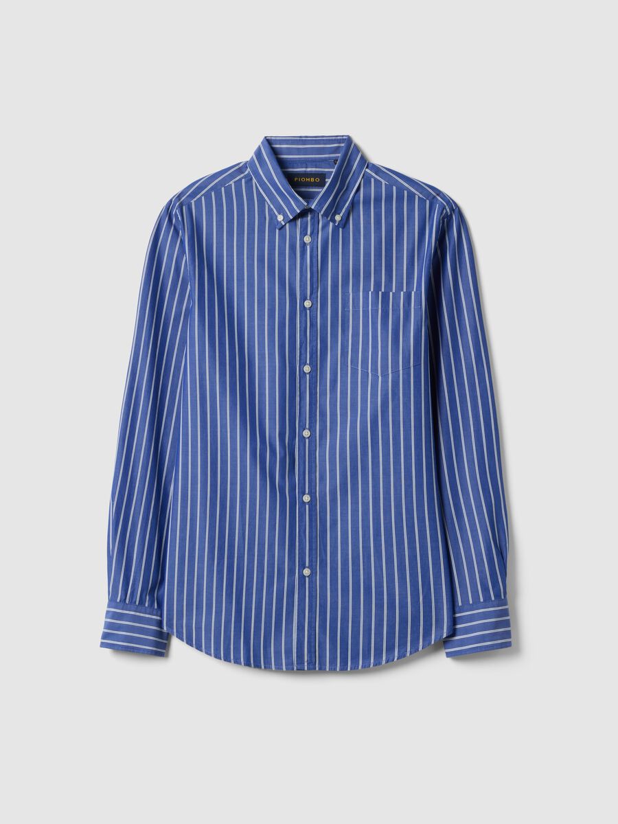 Multicolour striped pure cotton shirt, regular fit_0
