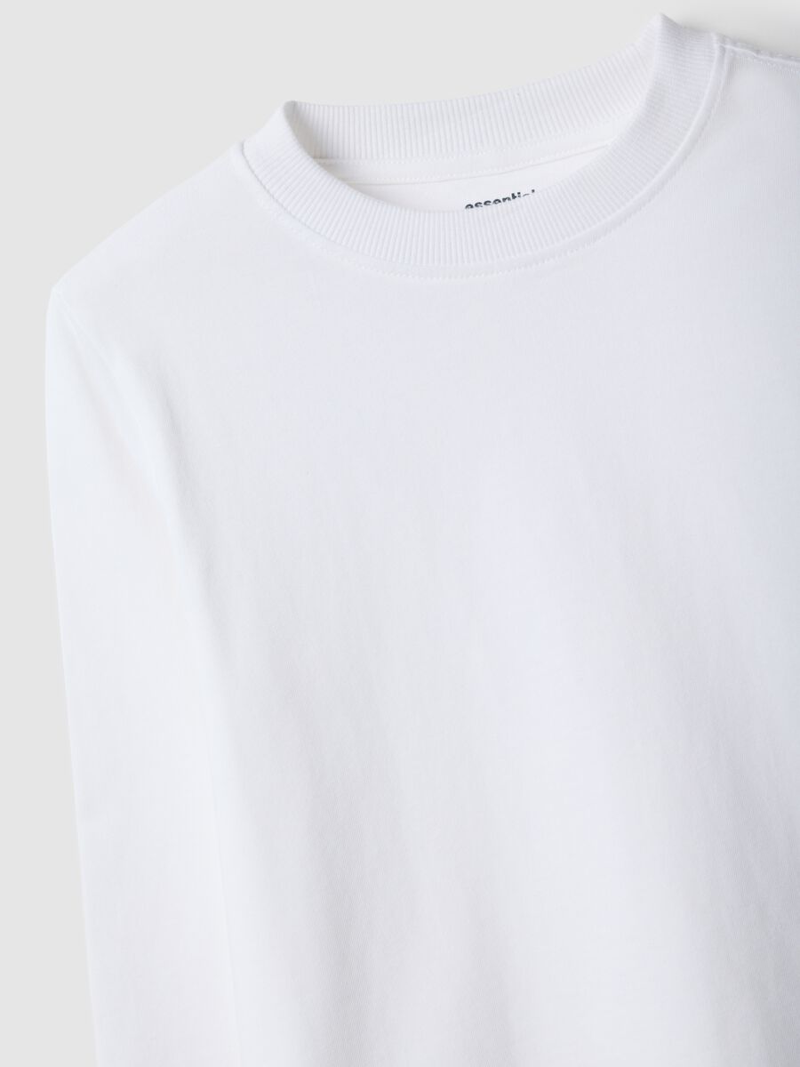 Kids' White Long-Sleeve Top in Pure Cotton Regular Fit_2