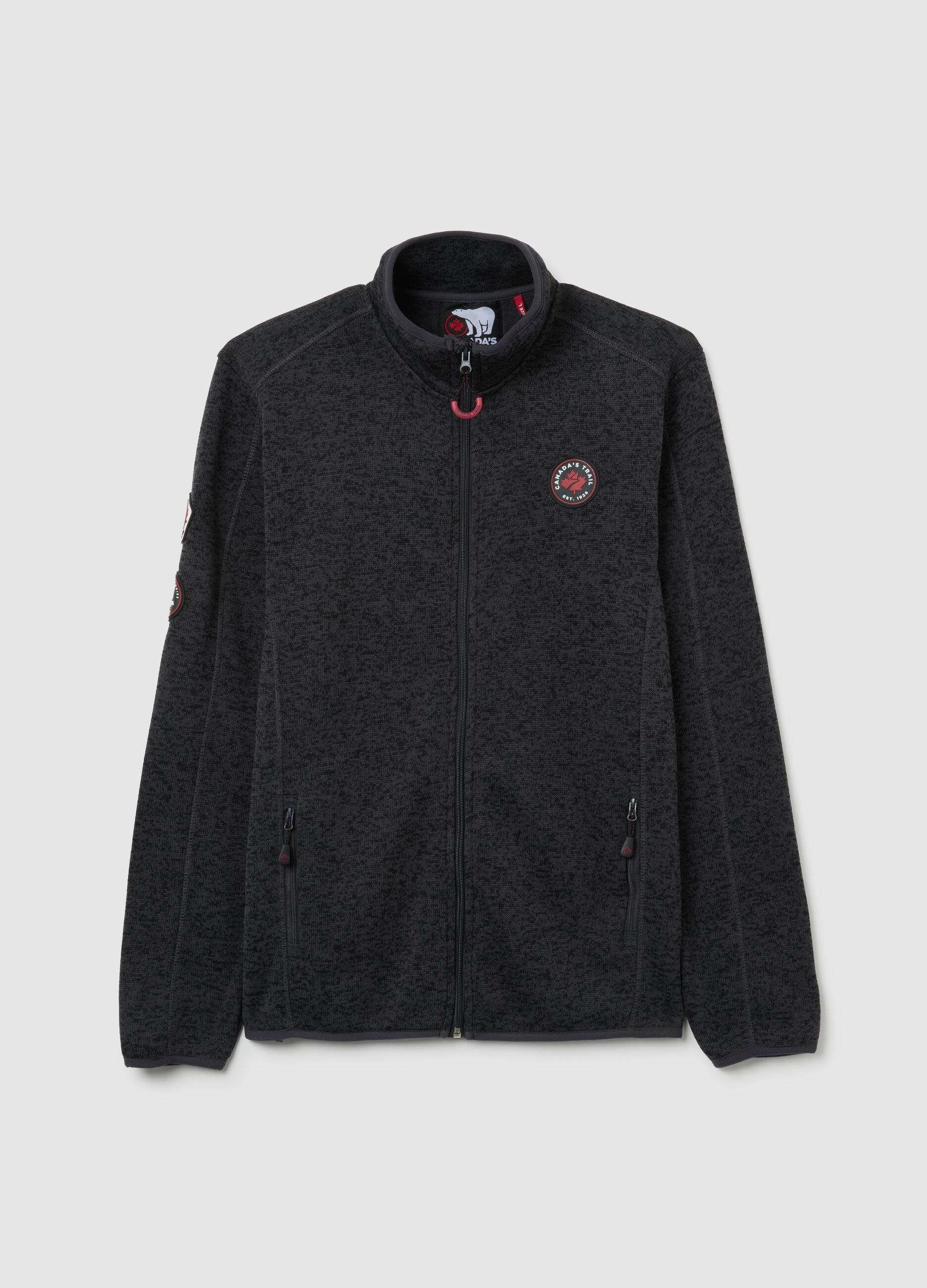 Heavy grey jacket with zip and Canada Trail logo