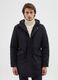 Blue regular fit padded parka with hood and zip_2