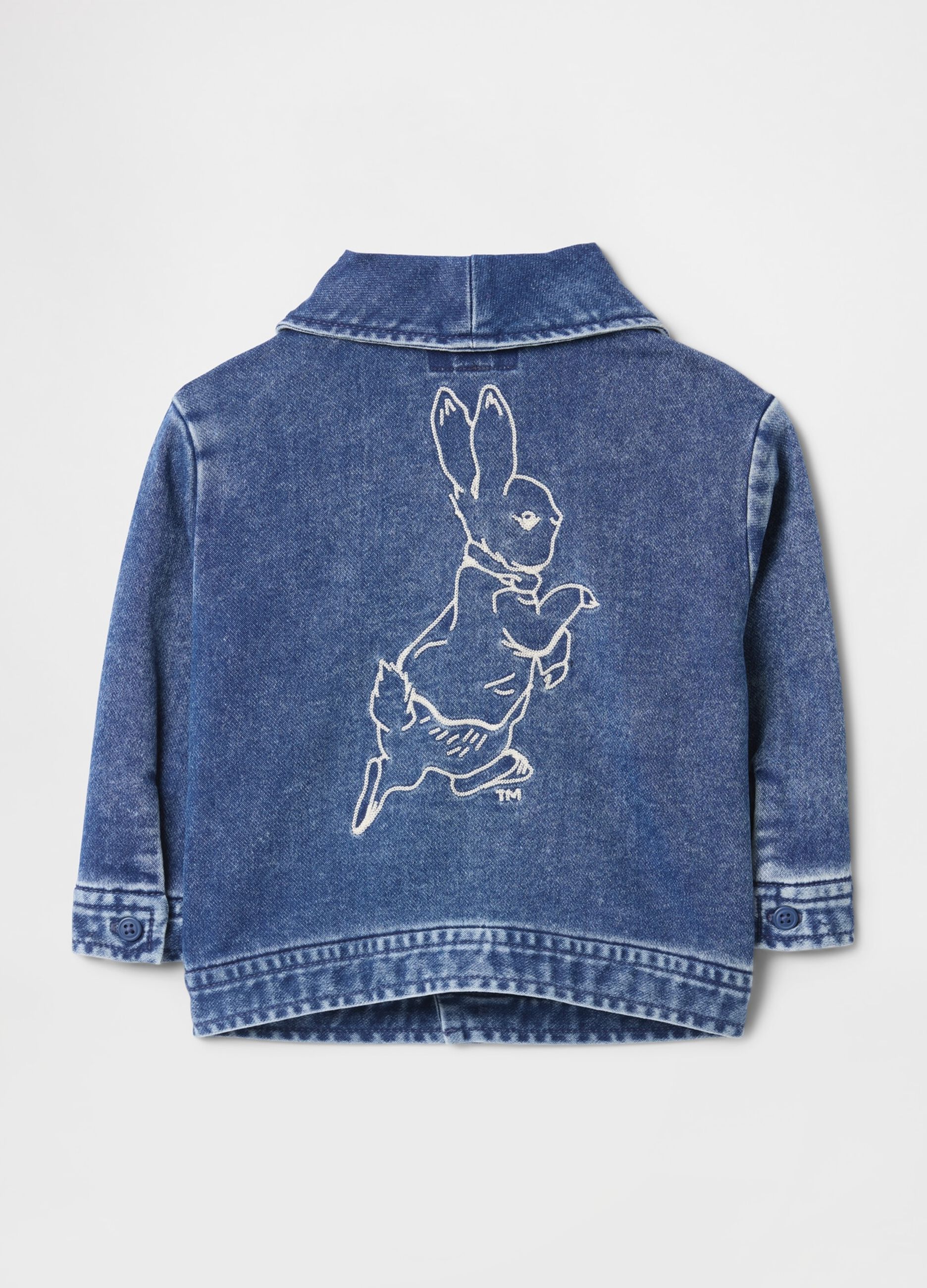 Blue Denim Jacket with Peter Rabbit Embroidery