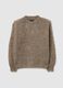 Beige crew neck oversized sweater_0