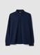 Navy stretch-cotton long-sleeve polo shirt, regular fit_4