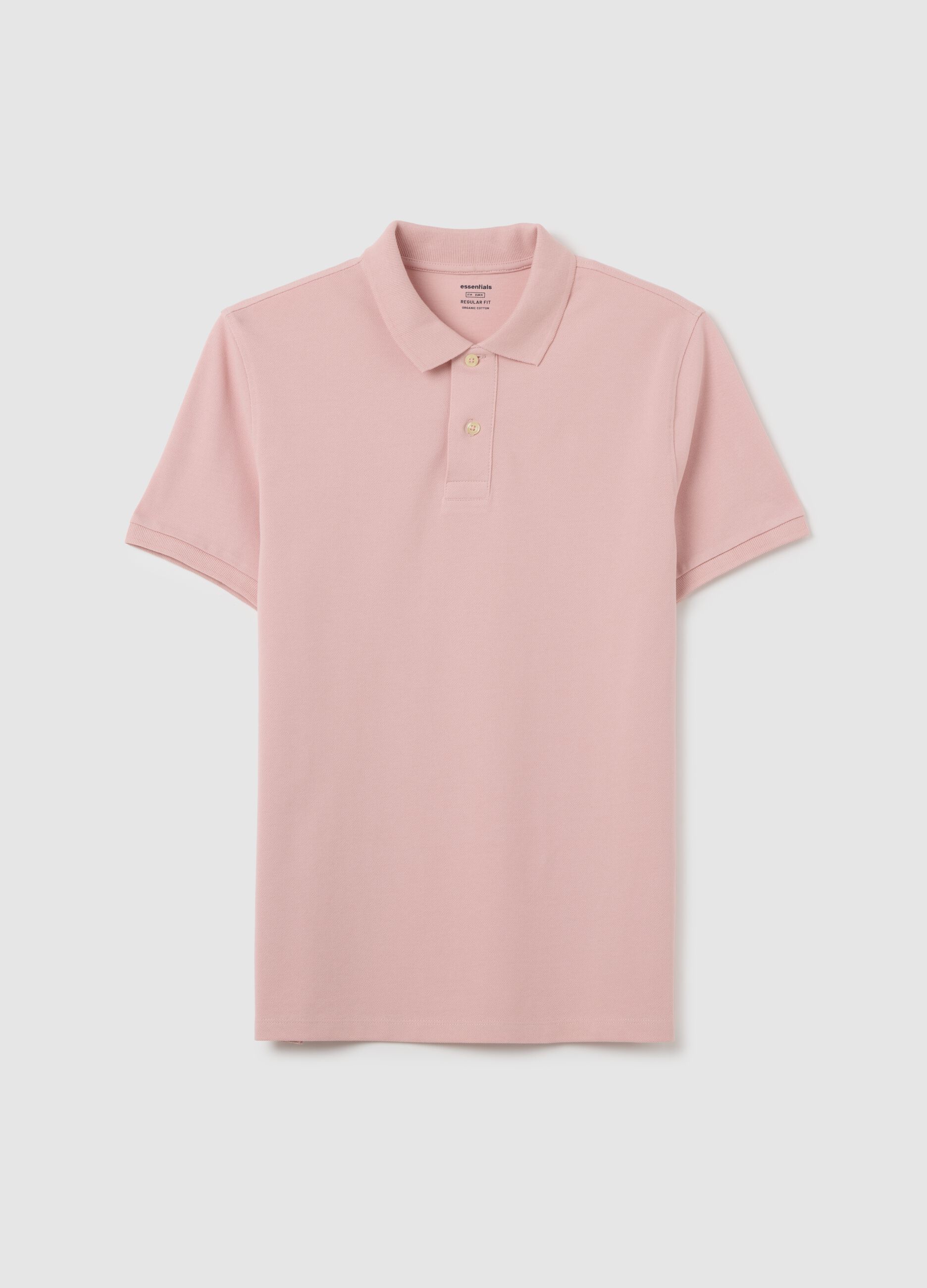 Men's pink pure cotton polo shirt regular fit