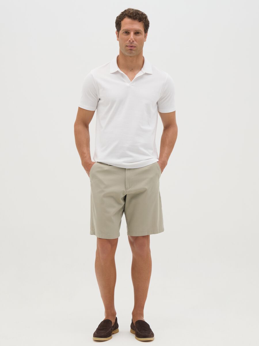 Men's white pure cotton polo regular fit_2