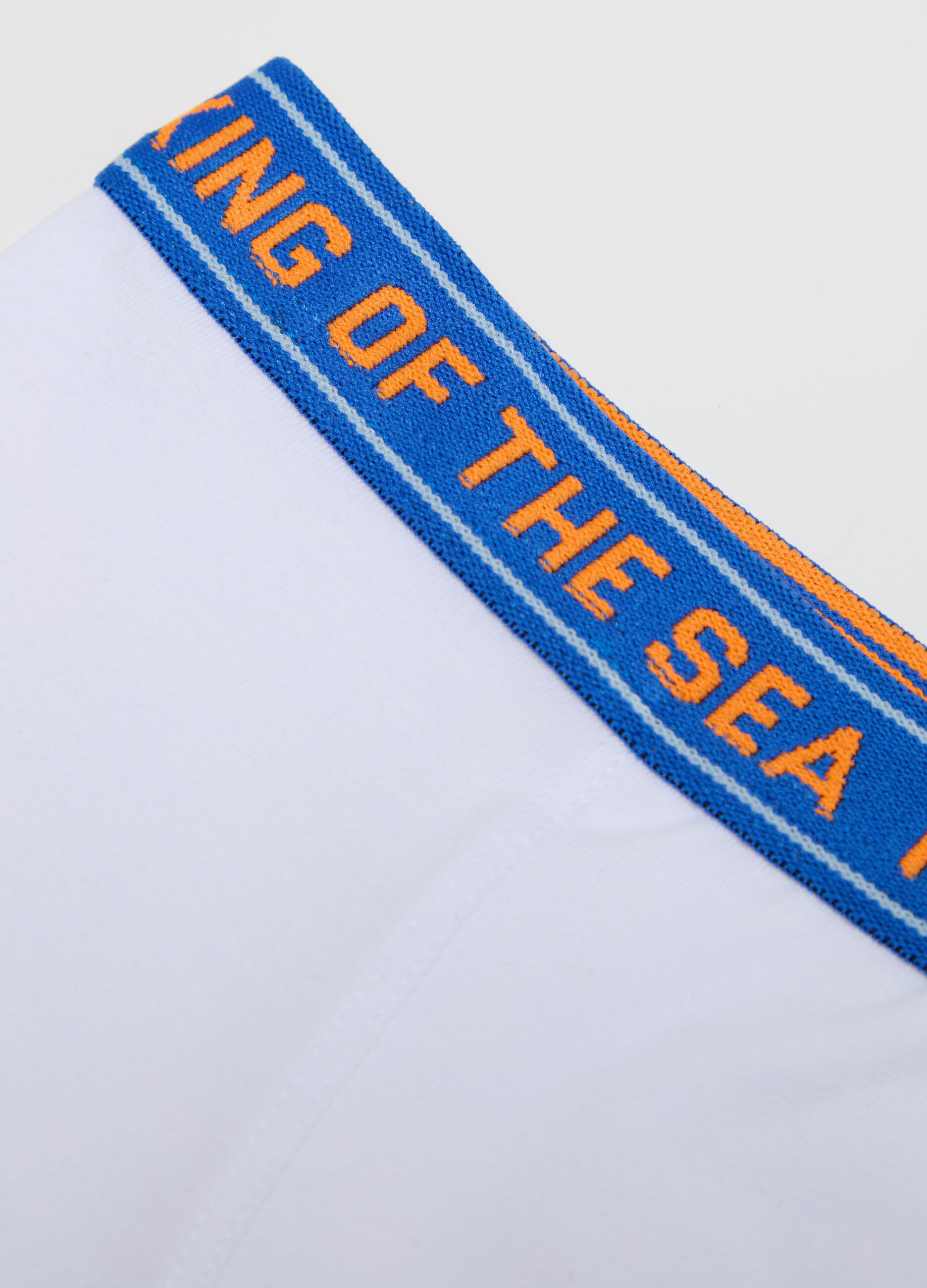 Boxer in cotone stretch con stampa squalo 