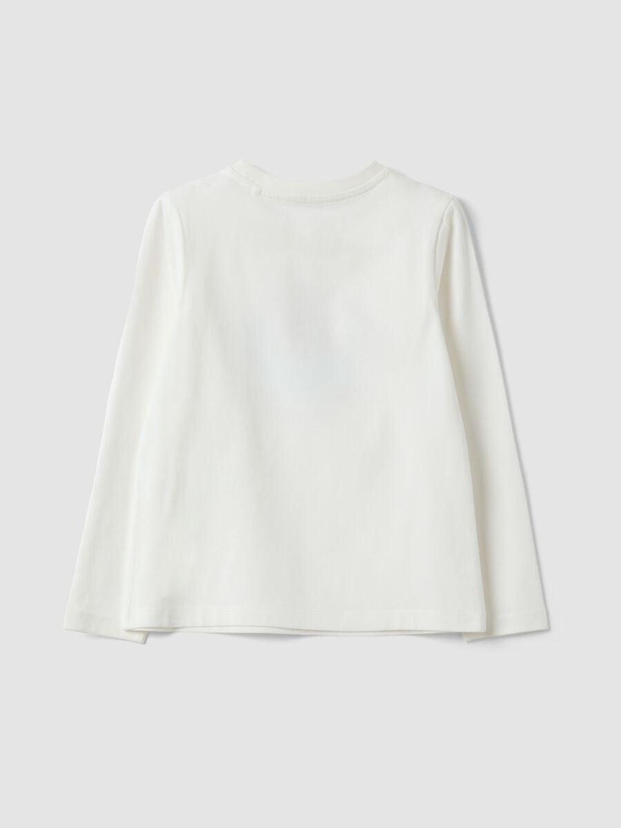 T-shirt bianca in cotone organico elasticizzato girocollo_1