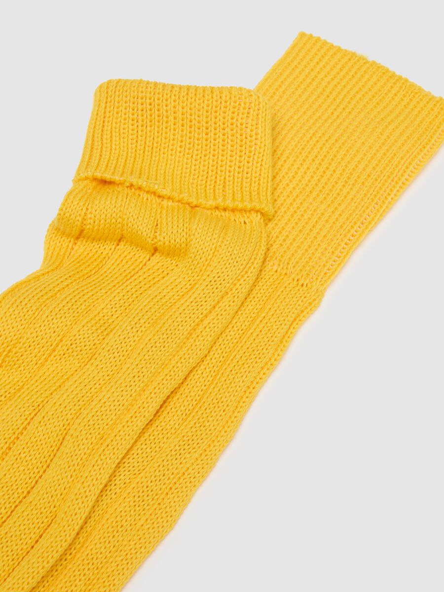 Long Yellow Pure Cotton Socks_2