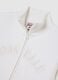 White cotton blend sweatshirt regular fit with logo and glitter_1